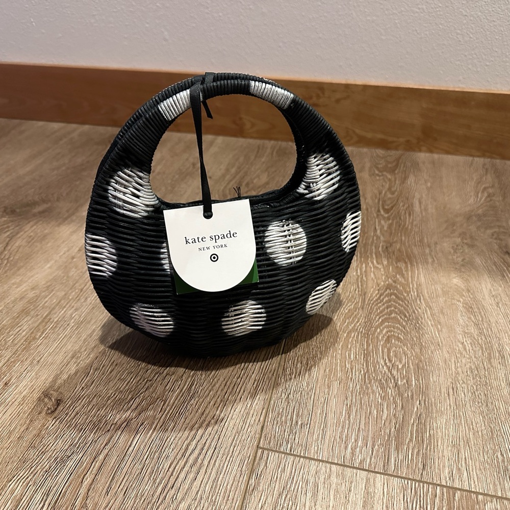 Kate Spade : Black & White Wicker Purse